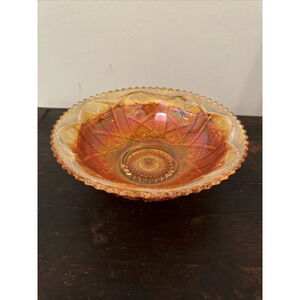 Imperial Marigold Carnival Glass Bowl in pattern‎  Star N File Excellent